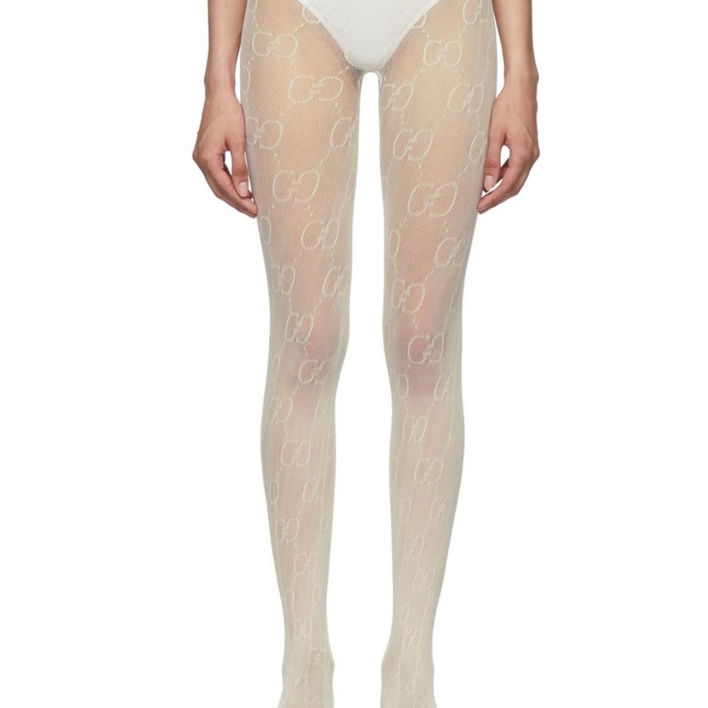 Gucci logo gg tights champagne color